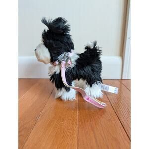 American Girl Dog 'Rembrandt' Saige Pet w/Leash Black White Border Collie 7"